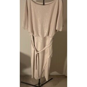 Kensie Women's 16 Champagne Solid Boat Neck dress